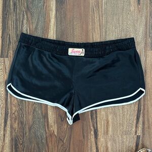 Vintage Y2K Victorias Secret Sleep Shorts Black Satin Size Large